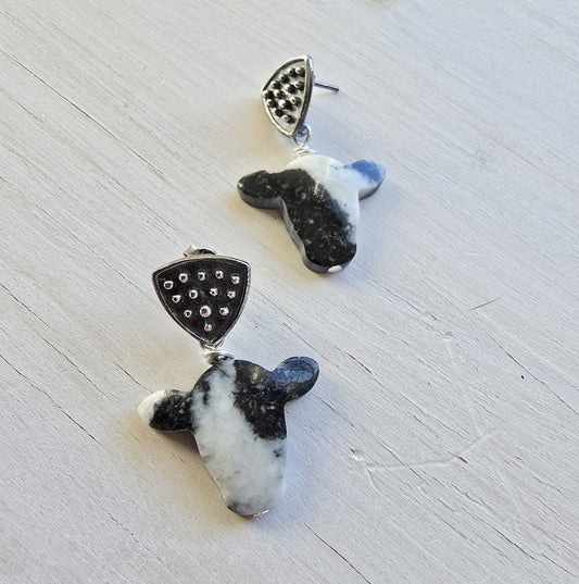 White Buffalo Turquoise Earrings