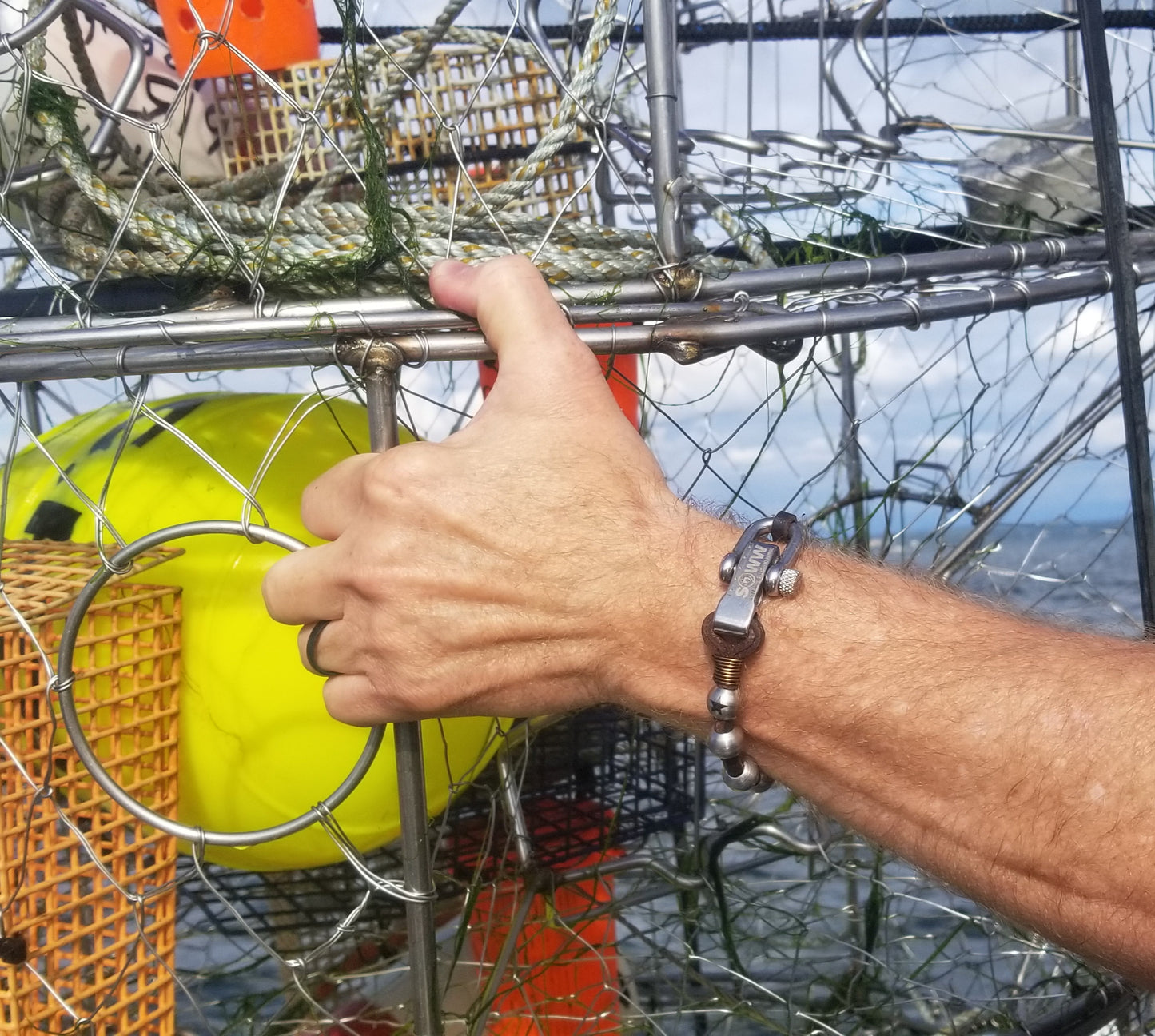 Men's Steel & Leather Bracelet