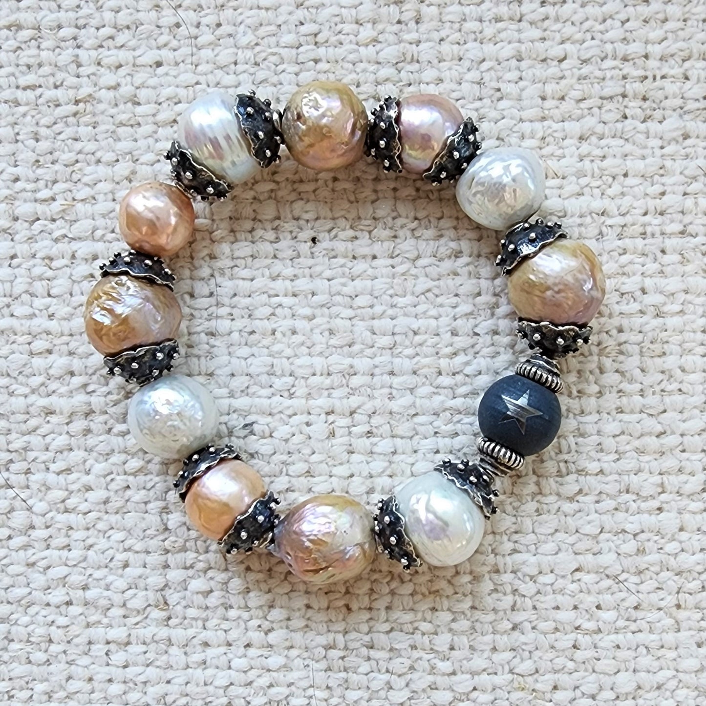 Natural Pearl Studded Stretch Bracelet